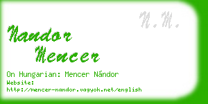 nandor mencer business card
